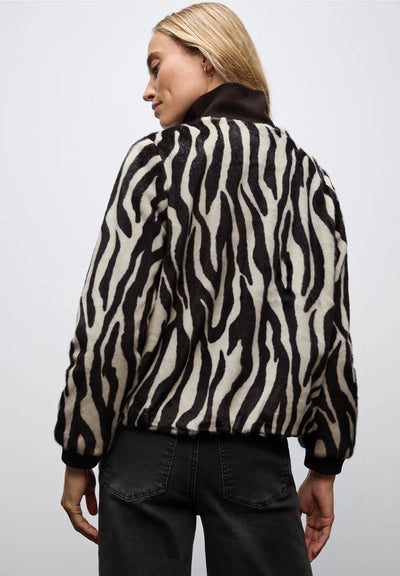 Street One Zebra Faux Fur Bomber
