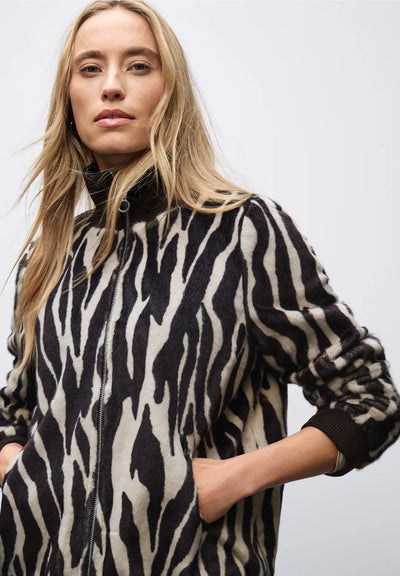 Street One Zebra Faux Fur Bomber