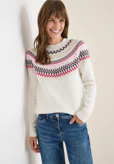 CECIL jacquard sweater with Norwegian pattern