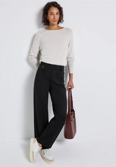 Street One (Black) Front Pocket Straight Leg Trousers