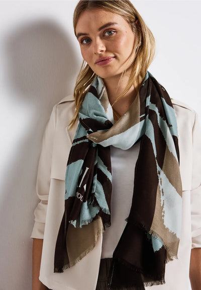 Street One Lightweight patterned scarf (Blue)