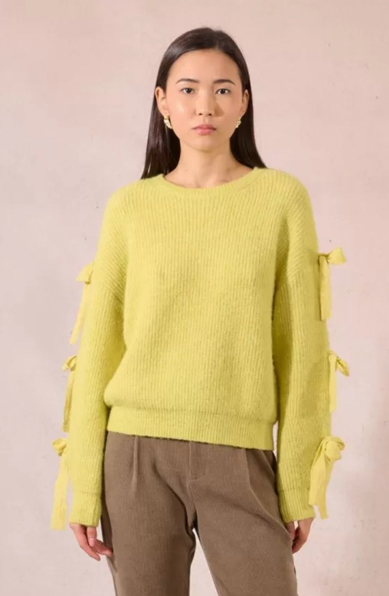 Angie Bow Sweater (Lime Green)