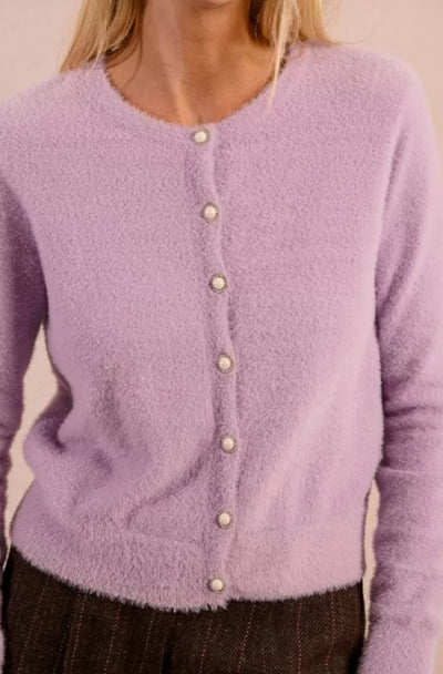 Mauve fitted Cardigan