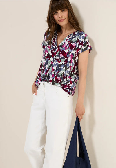 CECIL Print Blouse (Vanilla White)