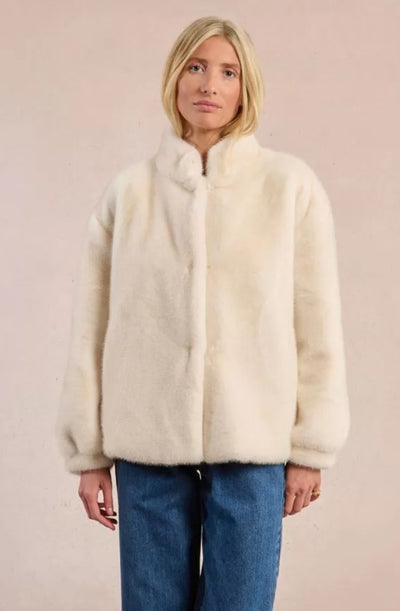 Kitty Faux Fur Coat (Off White)