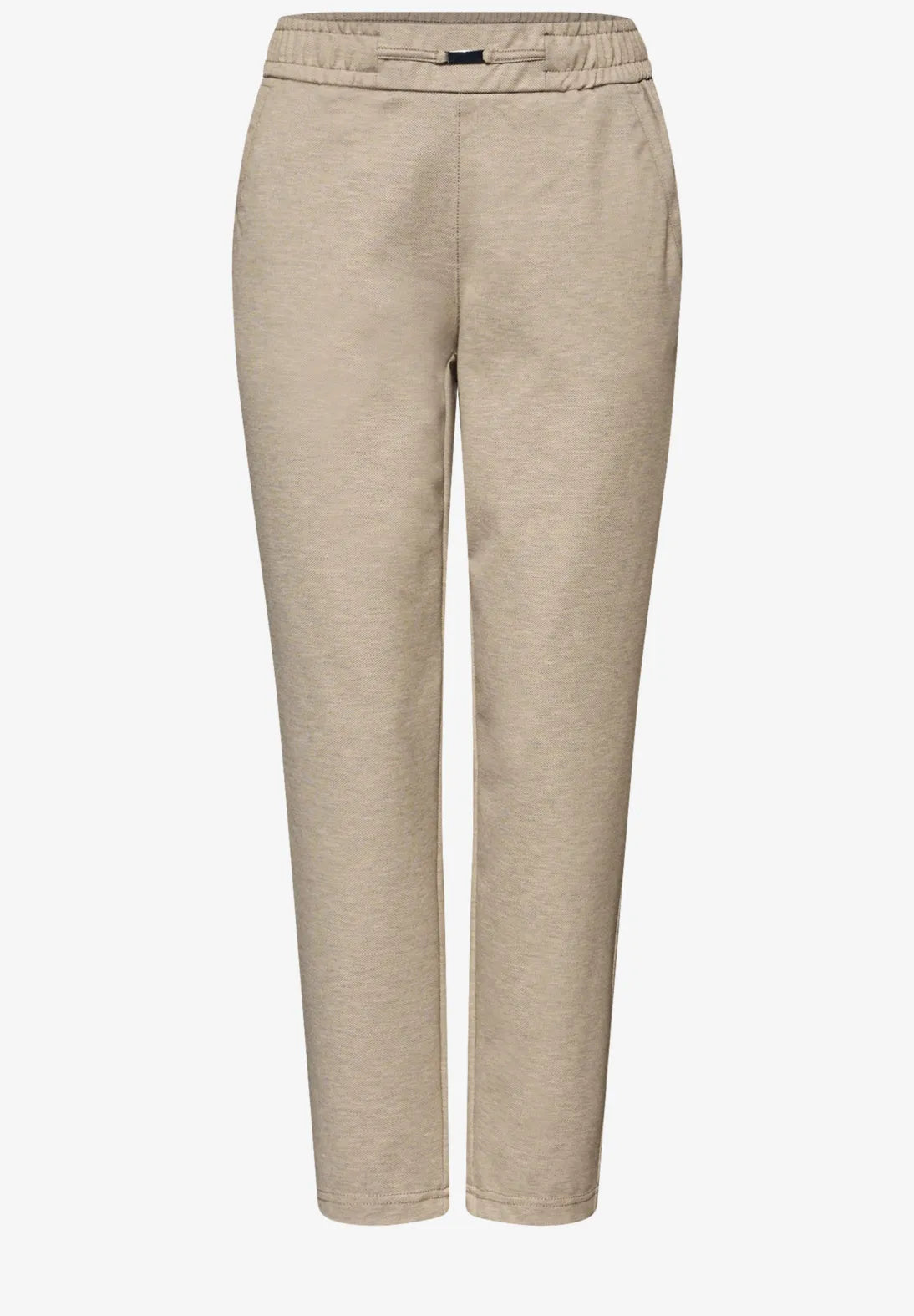 Street One Bonny Trousers with Buckle Belt Detail (Beige)