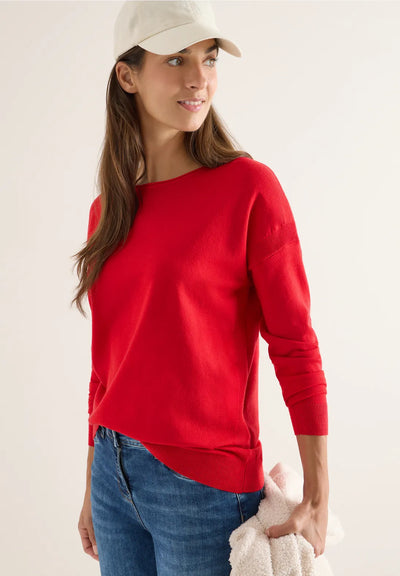CECIL Cosy Boatneck Sweater (Fiery Red)