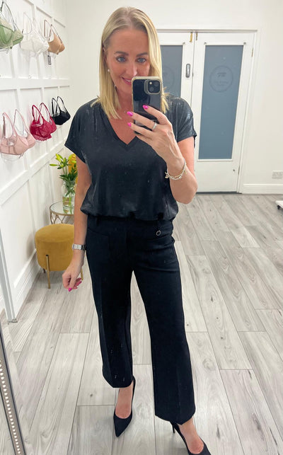 Street One (Black) Front Pocket Straight Leg Trousers