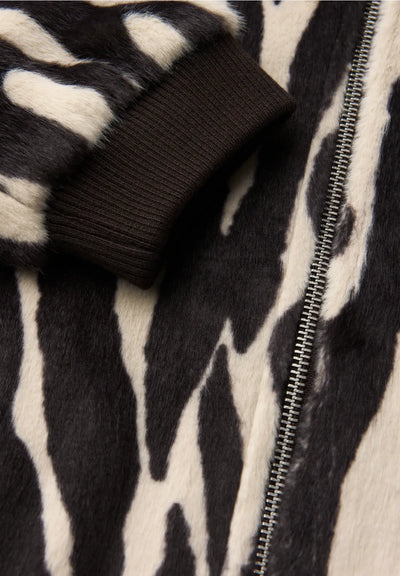 Street One Zebra Faux Fur Bomber