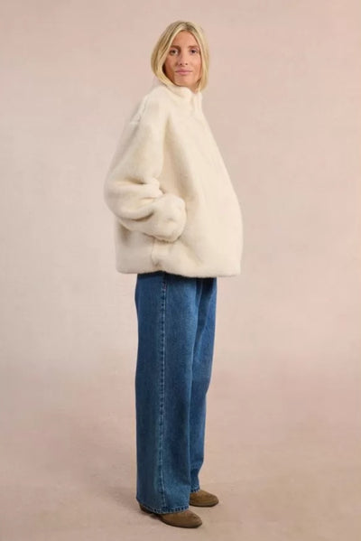 Kitty Faux Fur Coat (Off White)