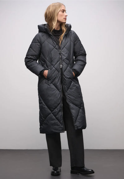 Street One Long Padded Jacket (Dark Navy)