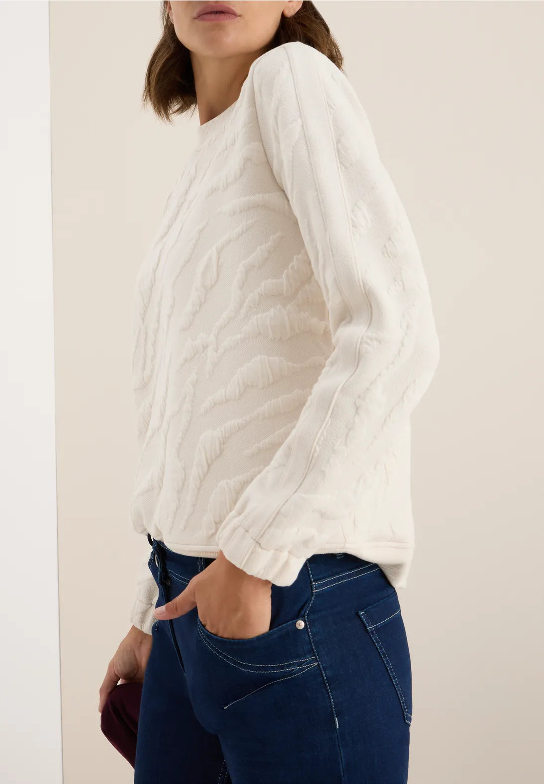 CECIL Sweatshirt Zebra Print (Cream)