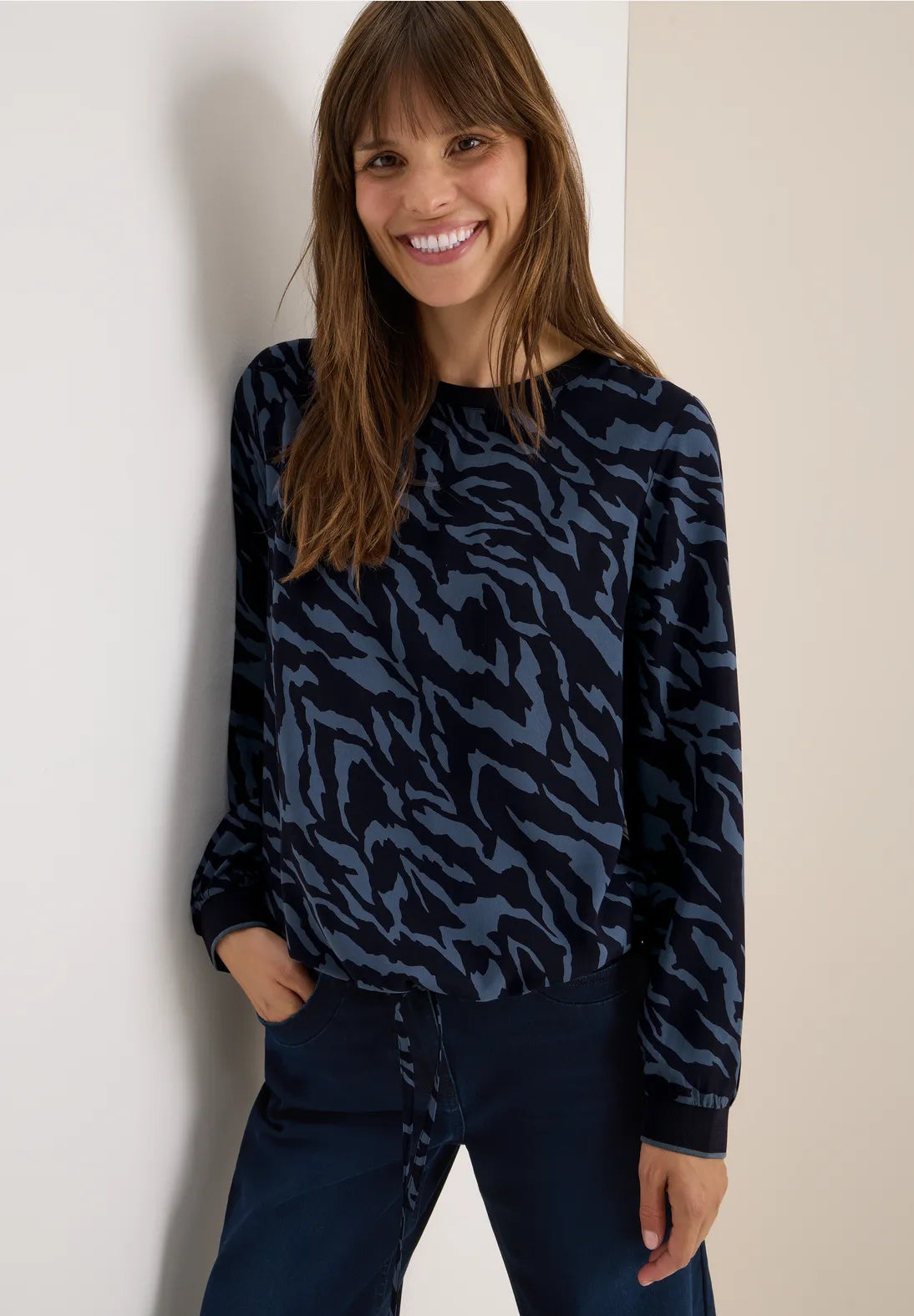 CECIL Animal Print Top With Drawstrings