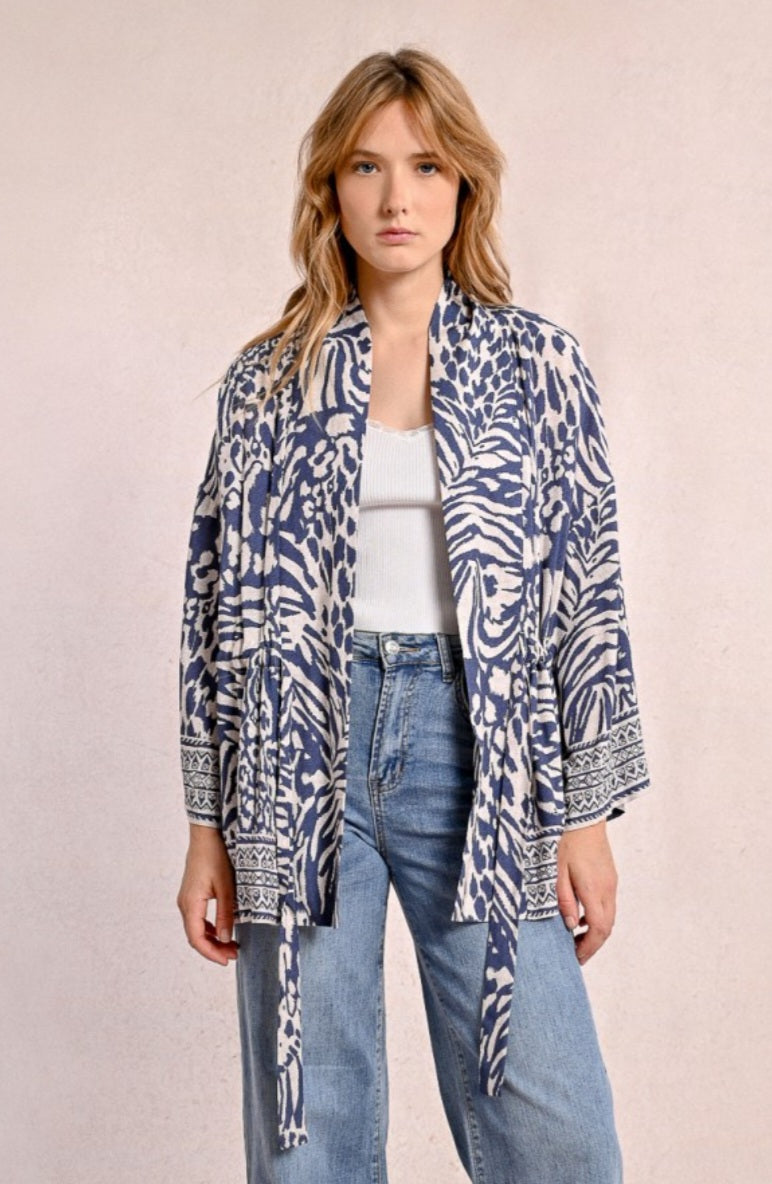 Adeen zebra print kimono