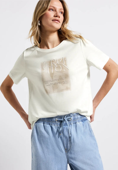 Street One T-Shirt with foil print (off white)