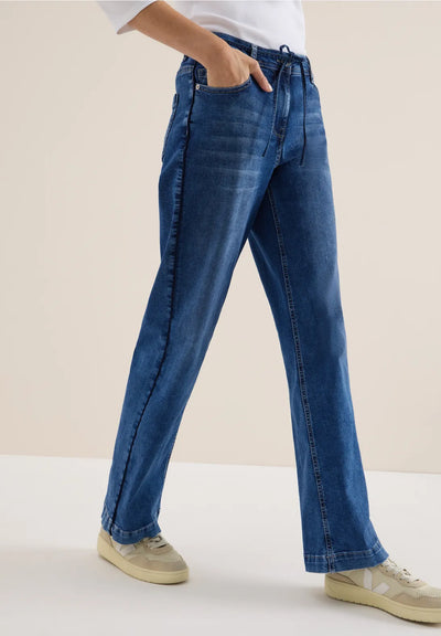 CECIL Style Neele Jeans With Sport piping on side leg(30 Inch)