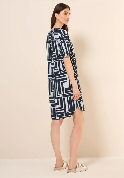 CECIL Knee Length Dress with Graphic Print (Navy)
