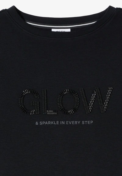 CECIL 'Glow' Long Sleeved T-Shirt (Black)