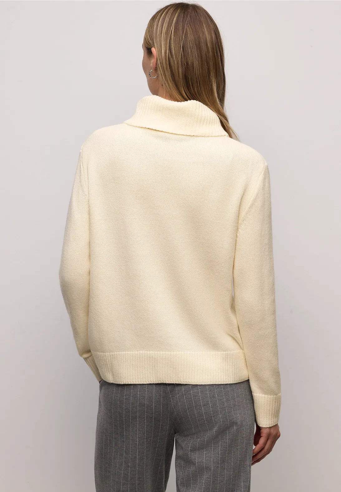 Street One Cosy Sweater With Roll Neck (Soft Beige)