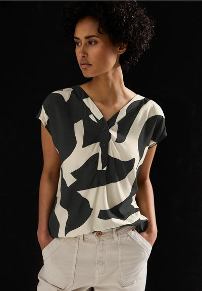 Street One Patterned blouse(whale tail grey)