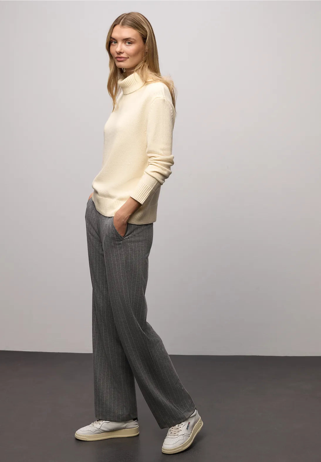 Street One Cosy Sweater With Roll Neck (Soft Beige)