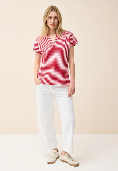 CECIL Top with stripe (red)
