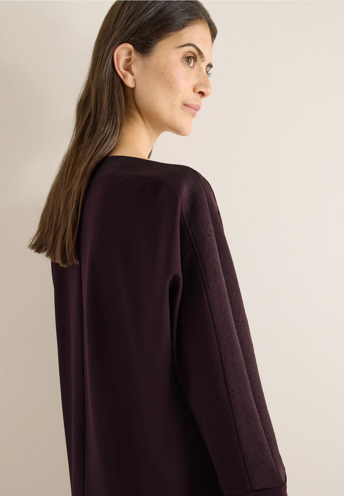 CECIL Sweater with batwing sleeves (Aubergine)