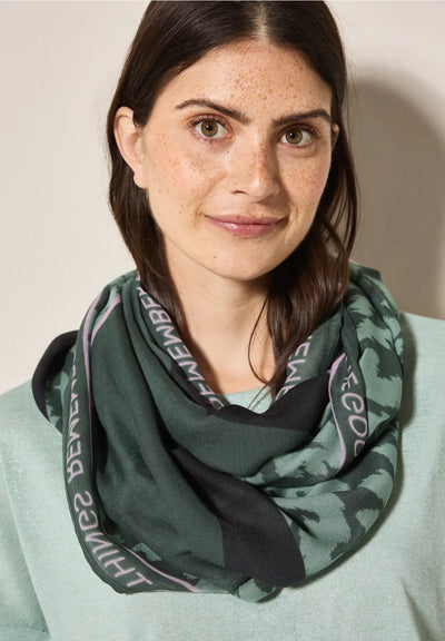 CECIL pattern loop scarf(khaki)