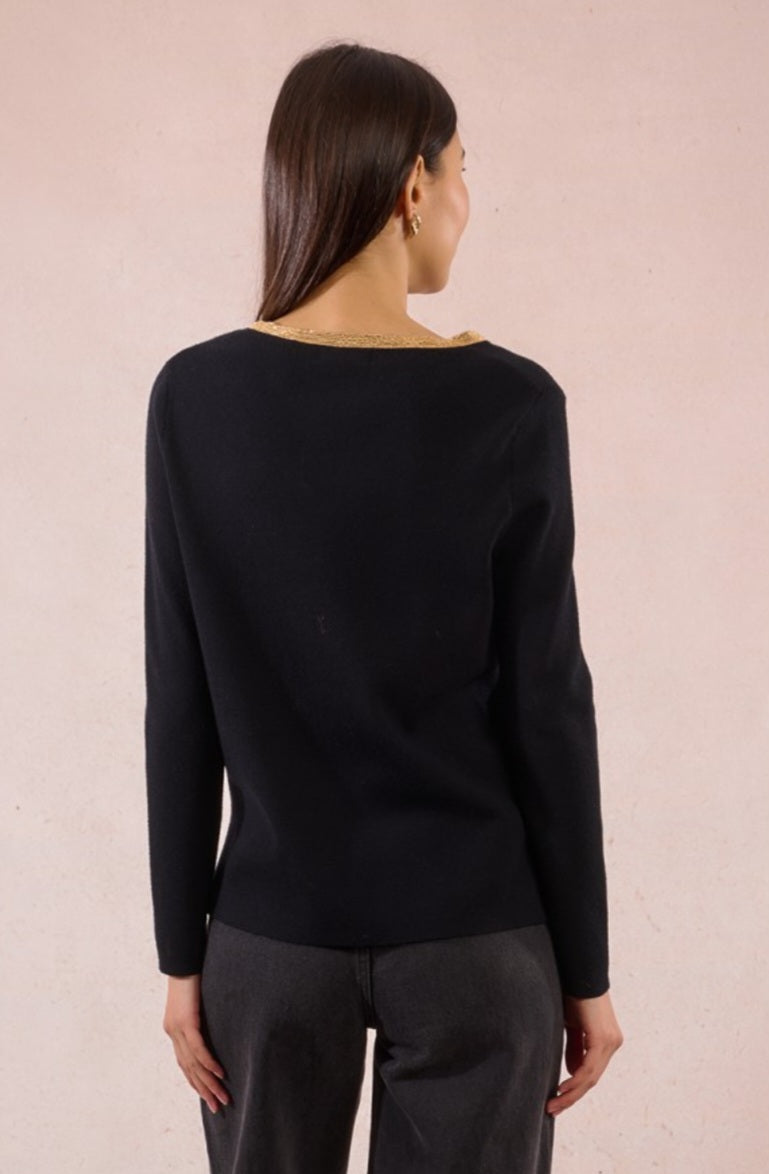 Nicki Long Sleeve Top (Black)