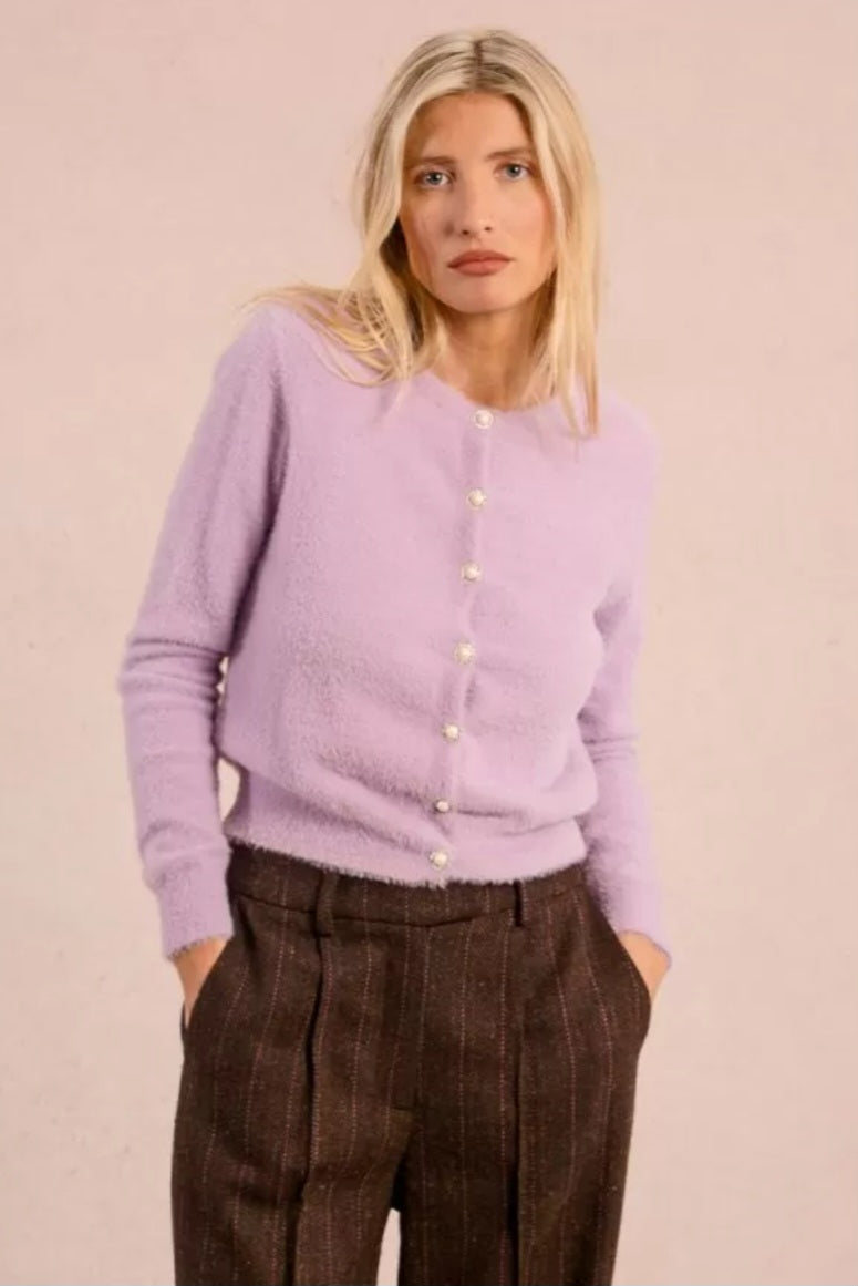 Mauve fitted Cardigan