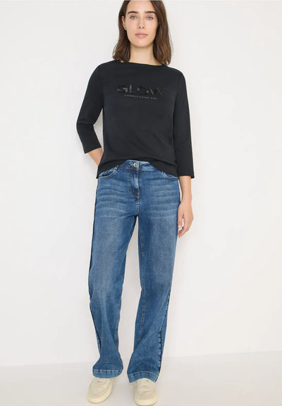 CECIL 'Glow' Long Sleeved T-Shirt (Black)