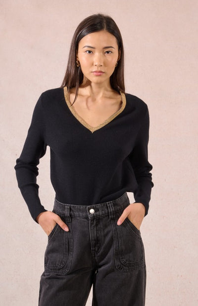 Nicki Long Sleeve Top (Black)