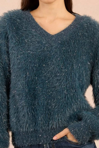 Dory Fluffy Sweater (Duck Blue)