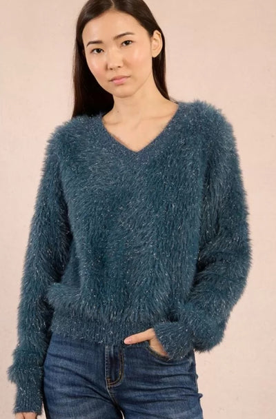 Dory Fluffy Sweater (Duck Blue)