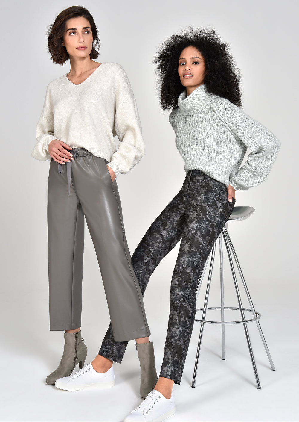 Robell Kati 09  ( Brown ) Wide Leg Faux Leather Culotte