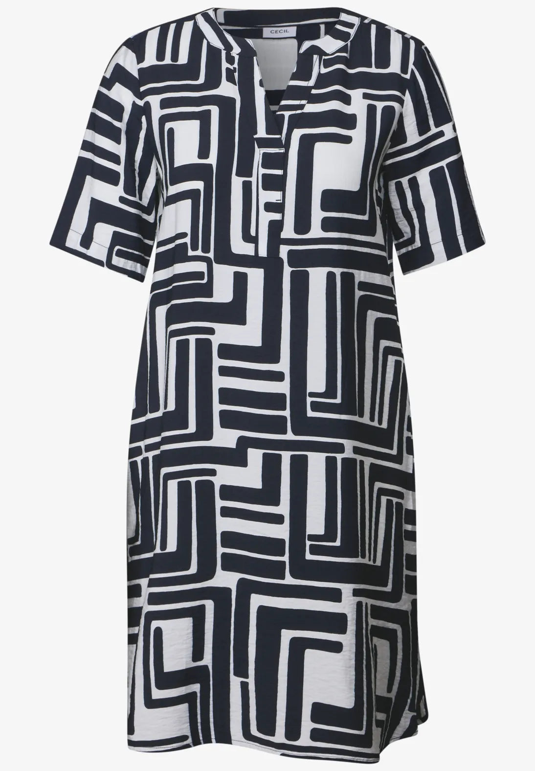 CECIL Knee Length Dress with Graphic Print (Navy)
