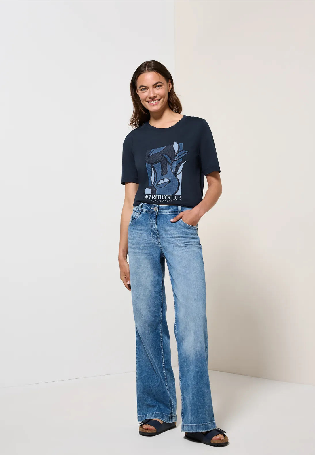 CECIL T-Shirt with Print(Navy)