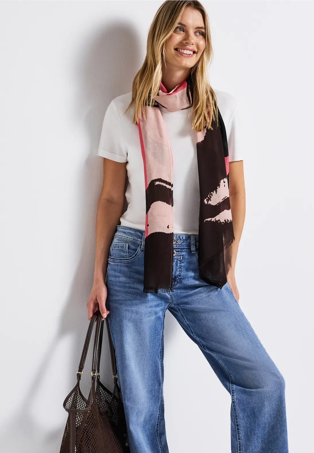 Street One Lightweight patterned scarf (Rose)