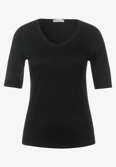 Street One Black Basic Top