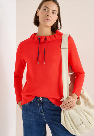 CECIL Pique Funnel Neck Sweater(Pumpkin Orange)