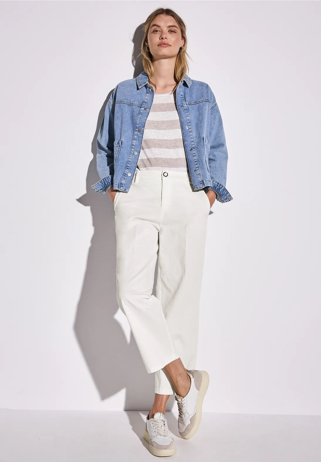 Street One Chino Straight Leg Trousers (White)