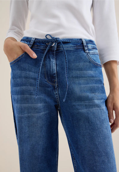 CECIL Style Neele Jeans With Sport piping on side leg(30 Inch)
