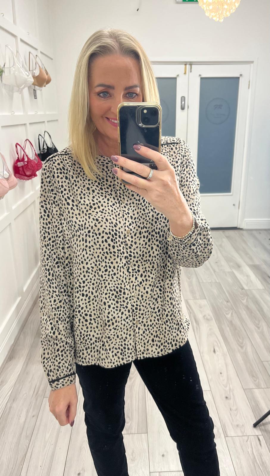 Street One Animal Print tunic Top With Piping