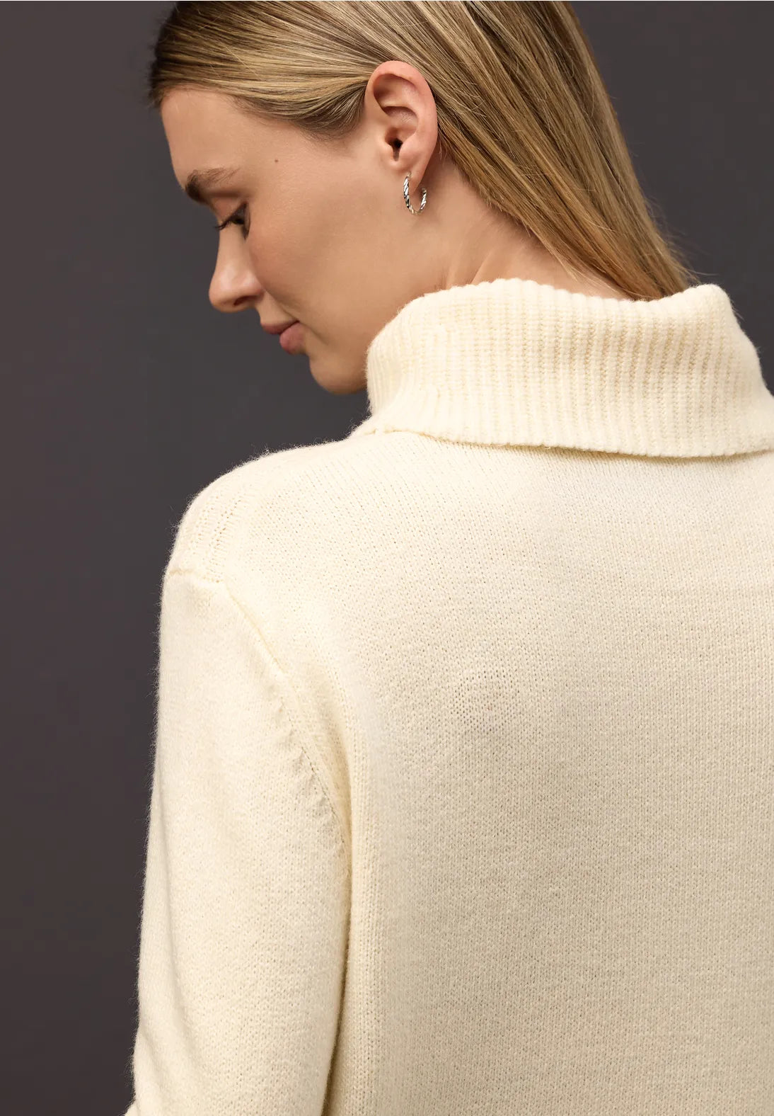 Street One Cosy Sweater With Roll Neck (Soft Beige)