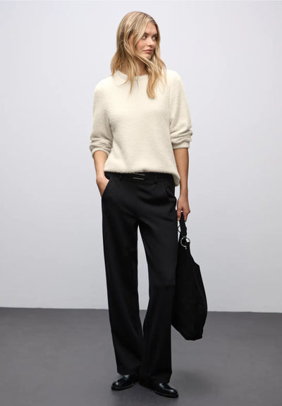 Street One Fluffy Zig Zag Sweater (Soft Beige)