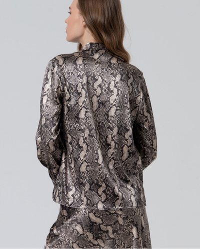 Elsie Animal Print Shirt (Grey)