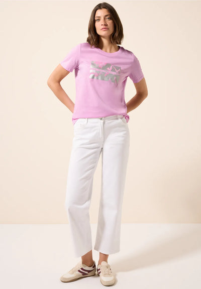 CECIL Foil Print T-Shirt (Cherry Blossom)