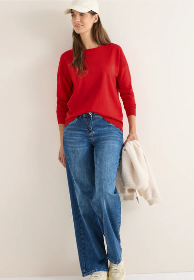 CECIL Cosy Boatneck Sweater (Fiery Red)