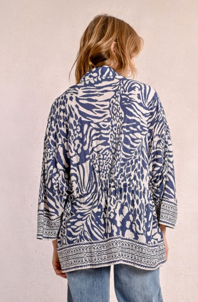 Adeen zebra print kimono