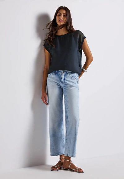 Street One Blouse with mesh detail (Navy)